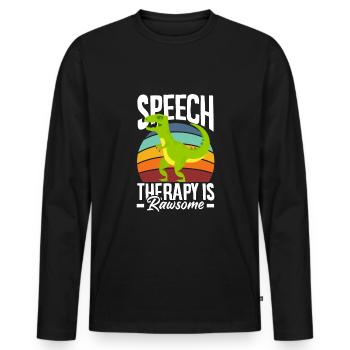 Speech therapist, speech therapist, speech therapist - Men's Premium Organic Long Sleeve Shirt - black - Front - Nico (187cm)