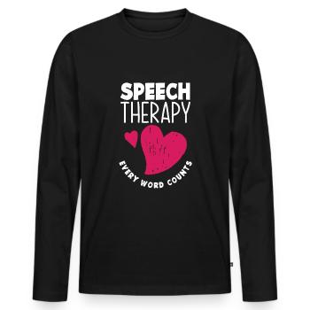 Speech therapist, speech therapist, speech therapist - Men's Premium Organic Long Sleeve Shirt - black - Front - Nico (187cm)