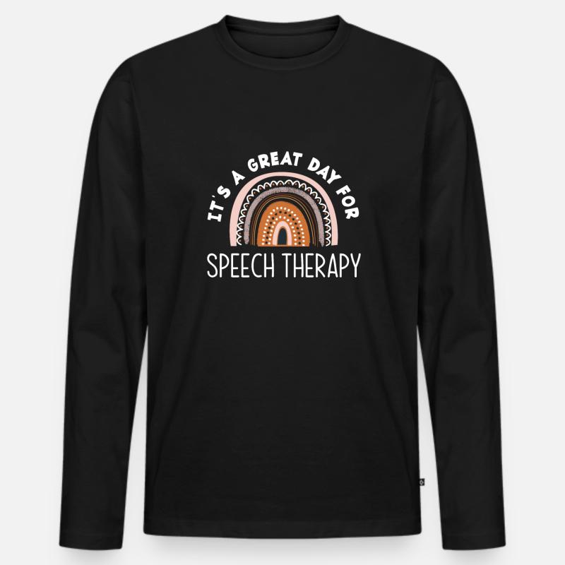Sprachtherapeutin Sprachheilpädagogin Logopädin - Männer Premium Bio Langarmshirt - Schwarz