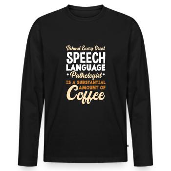 Speech therapist, speech therapist, speech therapist - Men's Premium Organic Long Sleeve Shirt - black - Front - Nico (187cm)