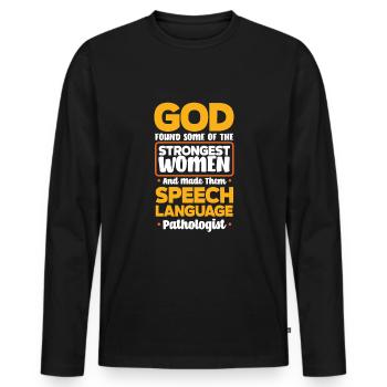 Speech therapist, speech therapist, speech therapist - Men's Premium Organic Long Sleeve Shirt - black - Front - Nico (187cm)