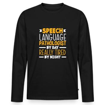 Speech therapist, speech therapist, speech therapist - Men's Premium Organic Long Sleeve Shirt - black - Front - Nico (187cm)