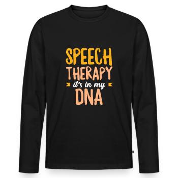 Speech therapist, speech therapist, speech therapist - Men's Premium Organic Long Sleeve Shirt - black - Front - Nico (187cm)