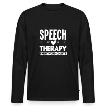 Speech therapist, speech therapist, speech therapist - Men's Premium Organic Long Sleeve Shirt - black - Front - Nico (187cm)