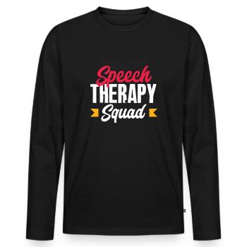 Speech therapist, speech therapist, speech therapist - Men's Premium Organic Long Sleeve Shirt - black - Front - Nico (187cm)