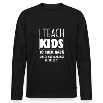 Speech therapist, speech therapist, speech therapist - Men's Premium Organic Long Sleeve Shirt - black - Front - Nico (187cm)