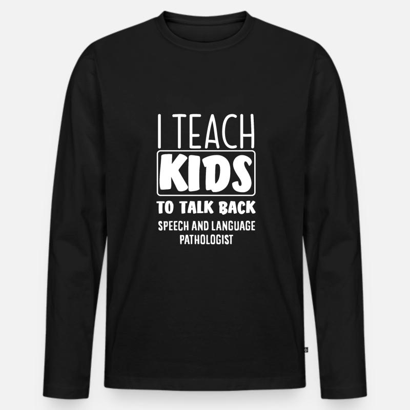 Sprachtherapeutin Sprachheilpädagogin Logopädin - Männer Premium Bio Langarmshirt - Schwarz