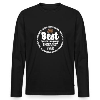 Speech therapist, speech therapist, speech therapist - Men's Premium Organic Long Sleeve Shirt - black - Front - Nico (187cm)