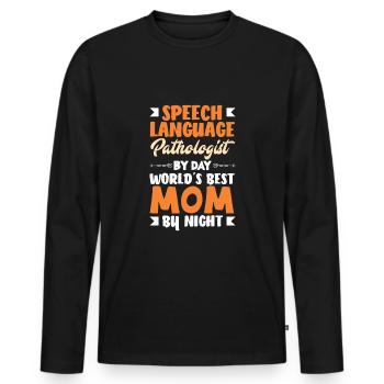Speech therapist, speech therapist, speech therapist - Men's Premium Organic Long Sleeve Shirt - black - Front - Nico (187cm)