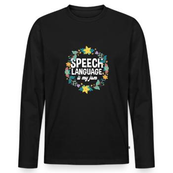 Speech therapist, speech therapist, speech therapist - Men's Premium Organic Long Sleeve Shirt - black - Front - Nico (187cm)