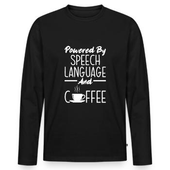 Speech therapist, speech therapist, speech therapist - Men's Premium Organic Long Sleeve Shirt - black - Front - Nico (187cm)