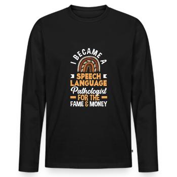 Speech therapist, speech therapist, speech therapist - Men's Premium Organic Long Sleeve Shirt - black - Front - Nico (187cm)