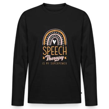 Speech therapist, speech therapist, speech therapist - Men's Premium Organic Long Sleeve Shirt - black - Front - Nico (187cm)