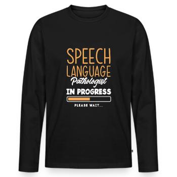 Speech therapist, speech therapist, speech therapist - Men's Premium Organic Long Sleeve Shirt - black - Front - Nico (187cm)