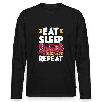 Speech therapist, speech therapist, speech therapist - Men's Premium Organic Long Sleeve Shirt - black - Front - Nico (187cm)