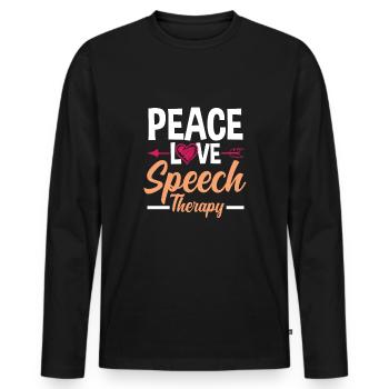 Speech therapist, speech therapist, speech therapist - Men's Premium Organic Long Sleeve Shirt - black - Front - Nico (187cm)