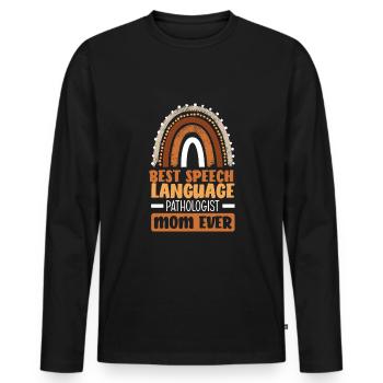 Speech therapist, speech therapist, speech therapist - Men's Premium Organic Long Sleeve Shirt - black - Front - Nico (187cm)