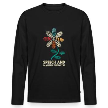 Speech therapist, speech therapist, speech therapist - Men's Premium Organic Long Sleeve Shirt - black - Front - Nico (187cm)