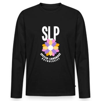 Speech therapist, speech therapist, speech therapist - Men's Premium Organic Long Sleeve Shirt - black - Front - Nico (187cm)