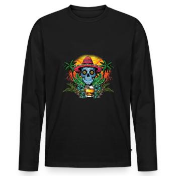 Tequila Fun Cinco De Mayo Muertos Taco Sombrero - Männer Premium Bio Langarmshirt - Schwarz - Vorne - Nico (187cm)