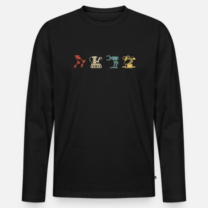 Programmeur de robots robotiques - T-shirt manches longues Premium bio Homme - noir