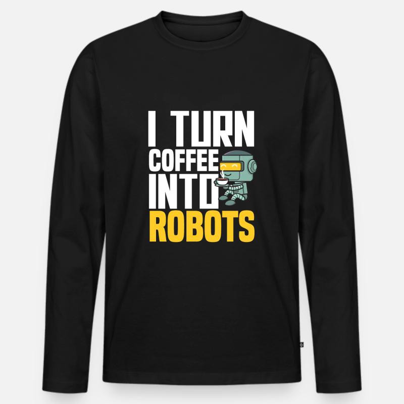 Programmeur de robots robotiques - T-shirt manches longues Premium bio Homme - noir