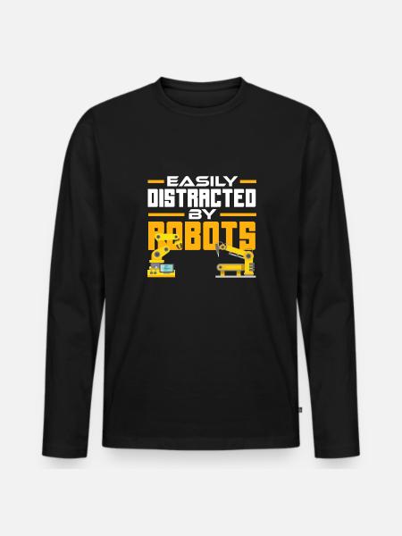 Programmeur de robots robotiques - T-shirt manches longues Premium bio Homme - noir