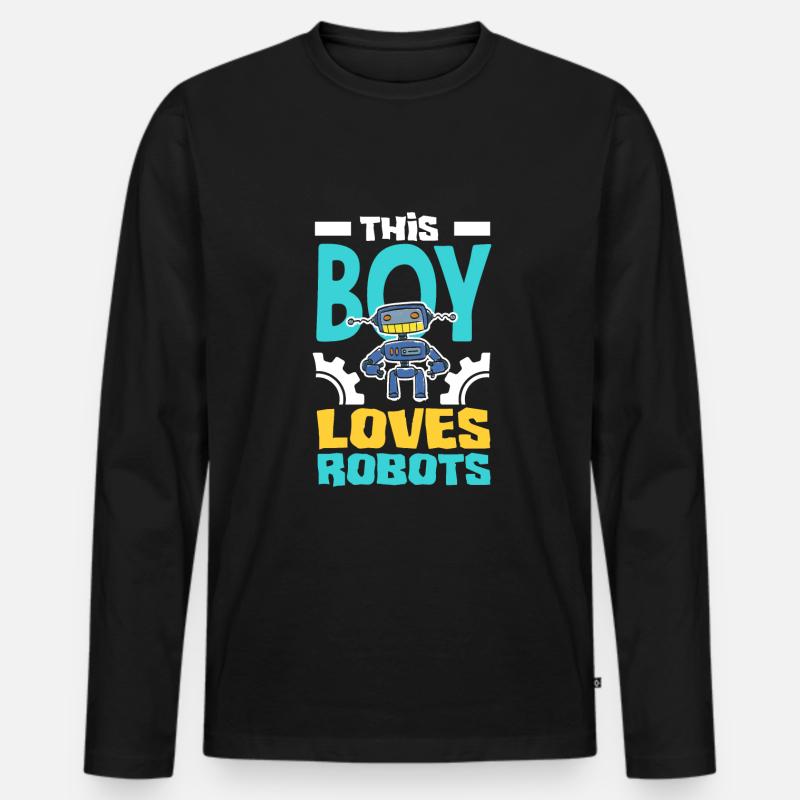 Programmeur de robots robotiques - T-shirt manches longues Premium bio Homme - noir