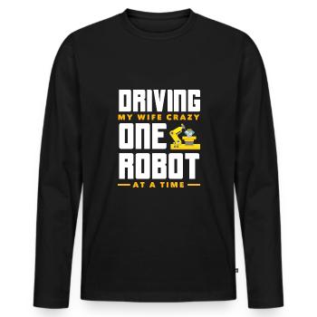 Robotics Robot Programmer - Men's Premium Organic Long Sleeve Shirt - black - Front - Nico (187cm)