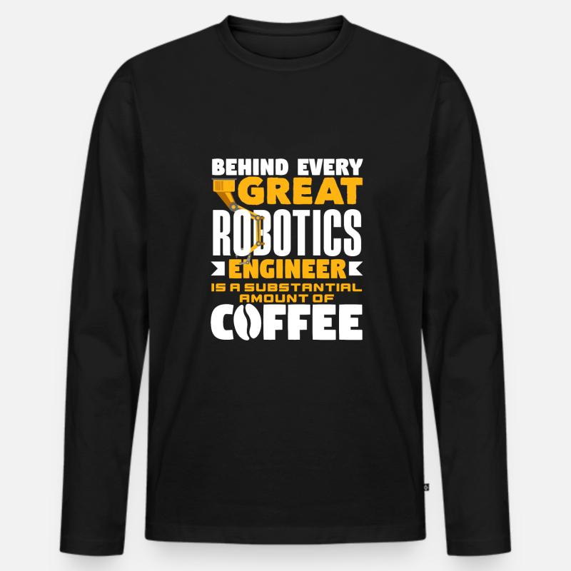 Programmeur de robots robotiques - T-shirt manches longues Premium bio Homme - noir