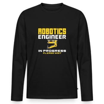 Robotics Robot Programmer - Men's Premium Organic Long Sleeve Shirt - black - Front - Nico (187cm)