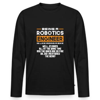 Robotics Robot Programmer - Men's Premium Organic Long Sleeve Shirt - black - Front - Nico (187cm)