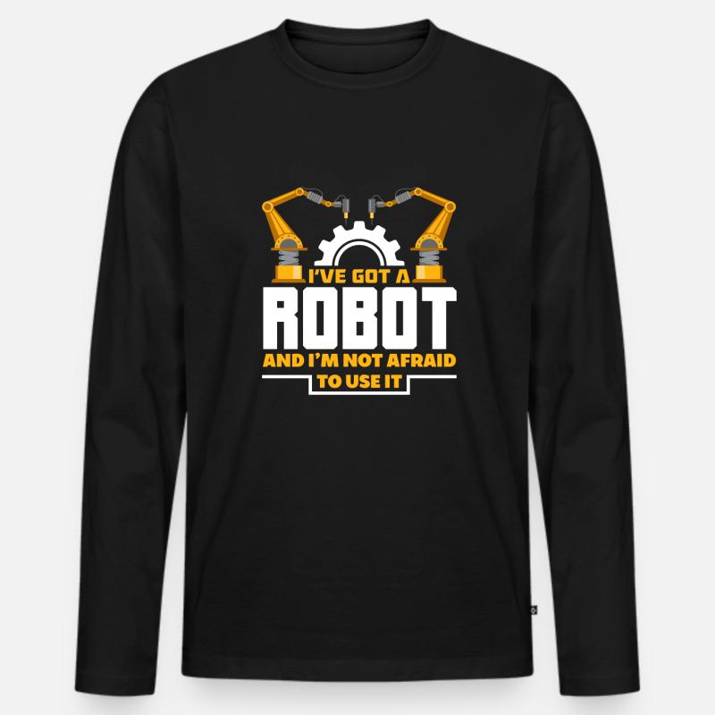 Robotik Roboter Programmierer - Männer Premium Bio Langarmshirt - Schwarz