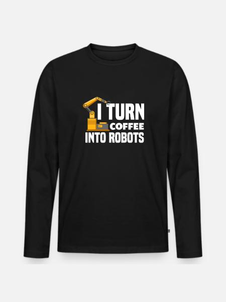 Programmeur de robots robotiques - T-shirt manches longues Premium bio Homme - noir