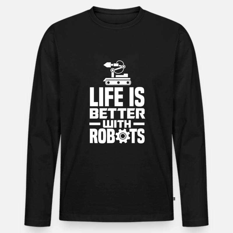 Programmeur de robots robotiques - T-shirt manches longues Premium bio Homme - noir