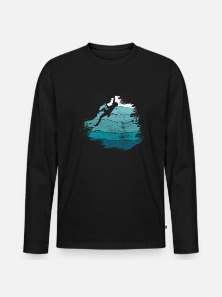 Vintage Wall Climbing Boulder Bouldering - Men's Premium Organic Long Sleeve Shirt - black