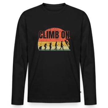 Climb On Wall Climbing Boulder Bouldering - Männer Premium Bio Langarmshirt - Schwarz - Vorne - Nico (187cm)