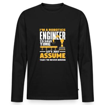 Robotics Robot Programmer - Men's Premium Organic Long Sleeve Shirt - black - Front - Nico (187cm)