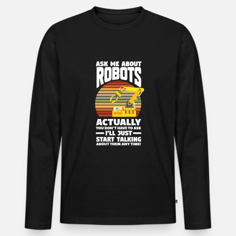 Programmeur de robots robotiques - T-shirt manches longues Premium bio Homme - noir