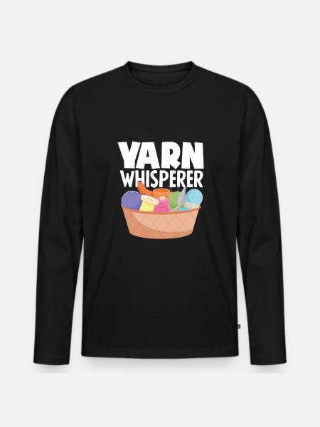 Funny Knitting Knitting Needle Gift - Men's Premium Organic Long Sleeve Shirt - black