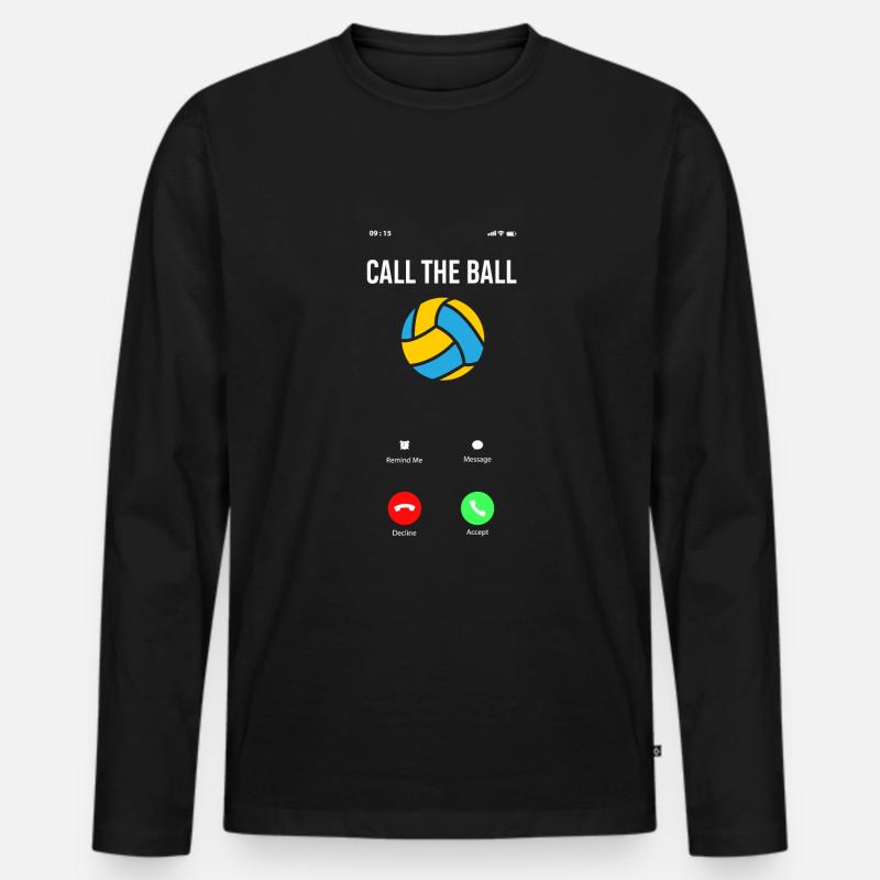 Lustiges Volleyball Geschenk - Männer Premium Bio Langarmshirt - Schwarz