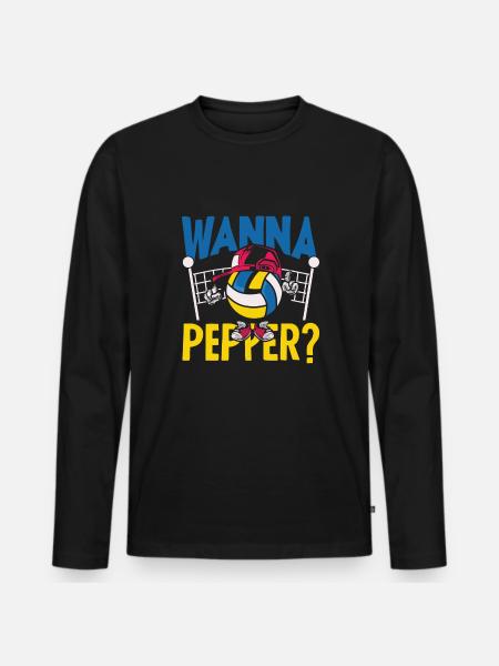 Lustiges Volleyball Geschenk - Männer Premium Bio Langarmshirt - Schwarz