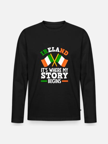 Funny Irishman Ireland Gift - Men's Premium Organic Long Sleeve Shirt - black