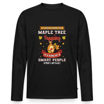 Érable Entaillant Érable Feuille d’érable - T-shirt manches longues Premium bio Homme - noir - Devant - Nico (187cm)