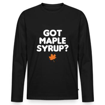Got Maple Syrup Tapping Maple Tree Maple Leaf - Men's Premium Organic Long Sleeve Shirt - black - Front - Nico (187cm)