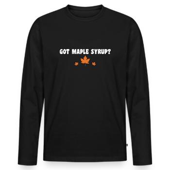 Fun Got Maple Syrup Tapping Maple Tree Maple Leaf - Men's Premium Organic Long Sleeve Shirt - black - Front - Nico (187cm)