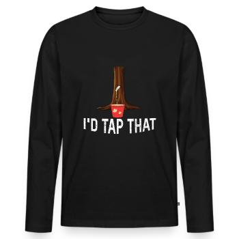Je tapais cet arbre érable en tapant sur la feuille d’érable à sucre - T-shirt manches longues Premium bio Homme - noir - Devant - Nico (187cm)