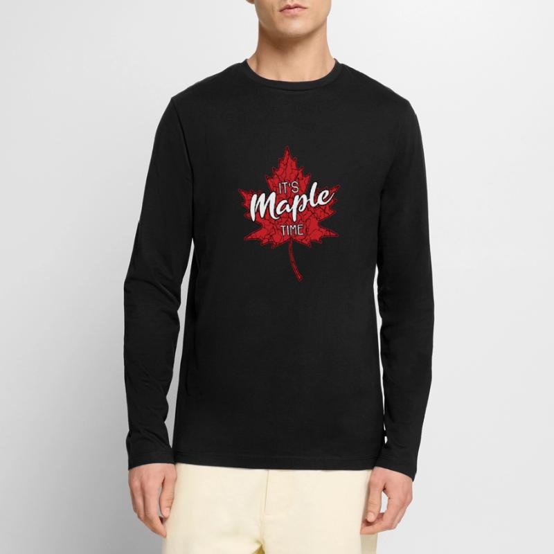 C’est l’heure de l’érable Maple Leaf Maple Tree Maple Leaf Maple Leaf T-shirt manches longues Premium bio Homme