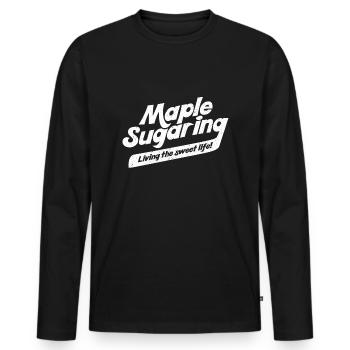 Ahornzucker Ahornklopfen - Männer Premium Bio Langarmshirt - Schwarz - Vorne - Nico (187cm)