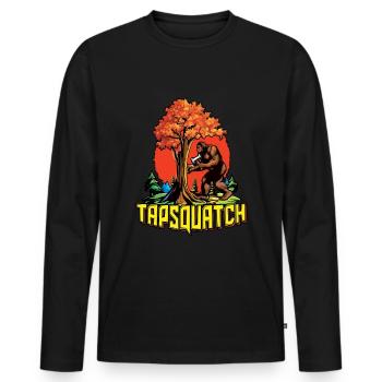 Tapsquatch Tapping Maple Tree Maple Leaf - Men's Premium Organic Long Sleeve Shirt - black - Front - Nico (187cm)